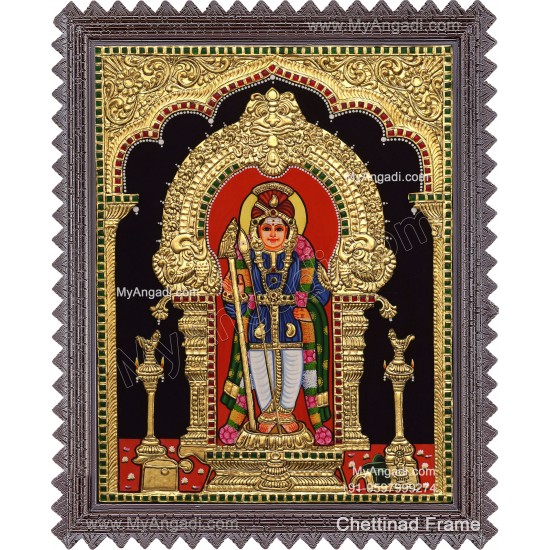 Palani Raja Alangara Murugan Tanjore Painting