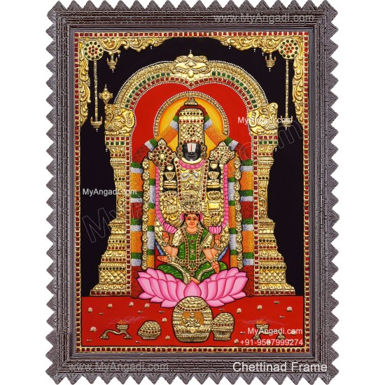 Balaji with Lakshmi Tanjore Painting
