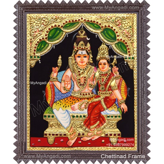 Shivan Parvathi devi Tanjore Painting
