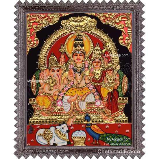 Shiva Parivar Tanjore Painting