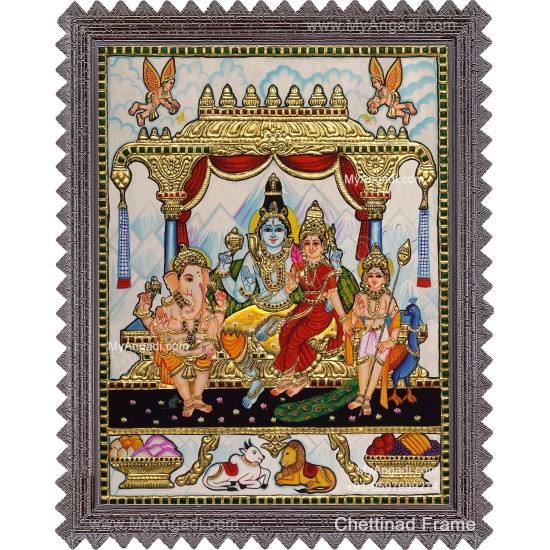 Shivan Family Tanjore Painting