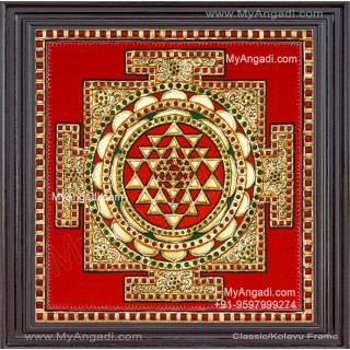 Sri Chakram Tanjore Painting