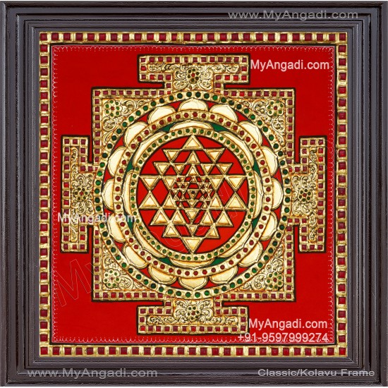 Sri Chakram Tanjore Painting