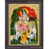 Krishna With Cow and Calf Tanjore Paintings