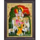 Krishna With Cow and Calf Tanjore Paintings