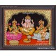 3D Ganesha Lakshmi Saraswathi Tanjore Painting