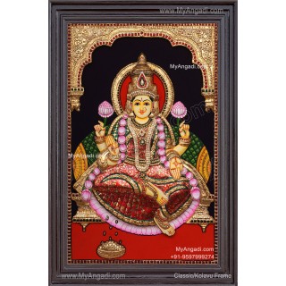 Gajalakshmi Tanjore 3d Painting 