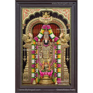 Venkateshwara Swamy Lakshmi 3d Tanjore Painting