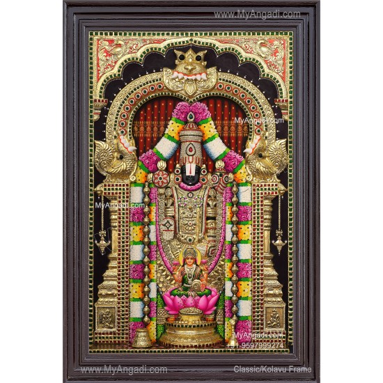 Venkateshwara Swamy Lakshmi 3d Tanjore Painting