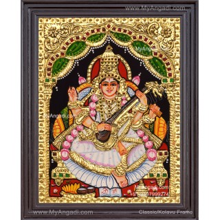 Saraswathi Tanjore Painting