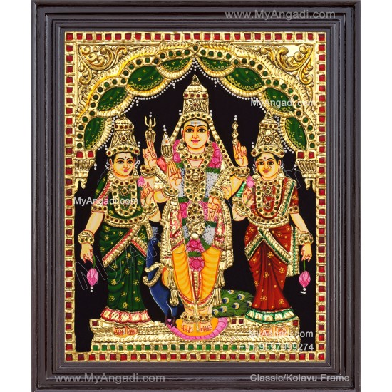 Murugan Valli Deivanai Tanjore Painting