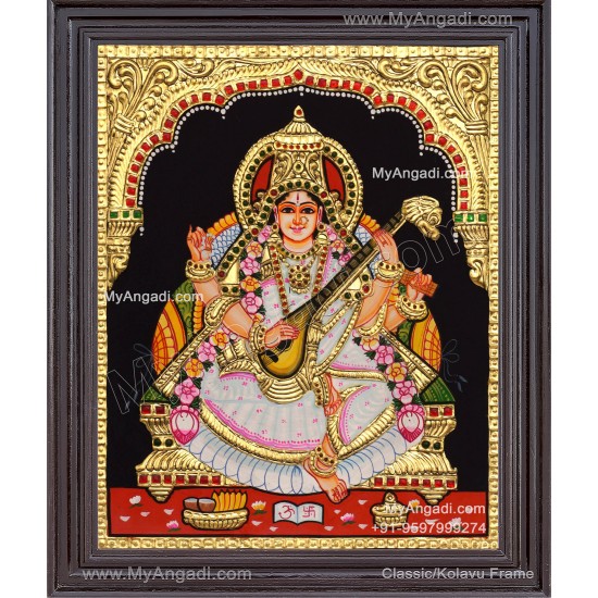 Saraswathi Devi Tanjore Painting