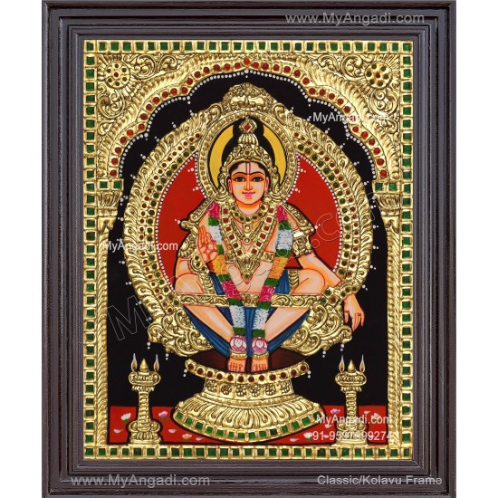 Ayyappan Tanjore Painting, Iyyappan Tanjore Painting