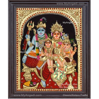 Shivan Family Tanjore Painting