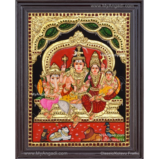 Shivan Family Tanjore Painting