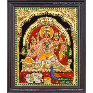 Shivan Family Tanjore Painting