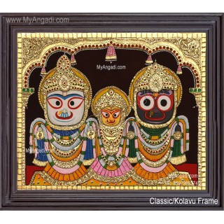 Jagannath - Krishna Balaram Subathra Tanjore Painting