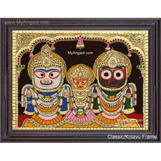Jagannath - Krishna Balaram Subathra Tanjore Painting