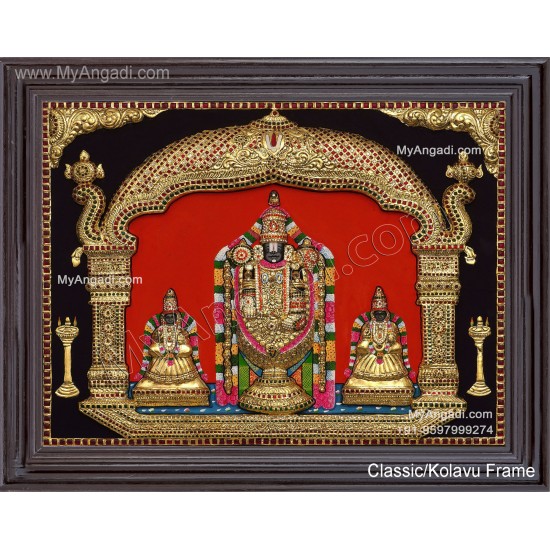 Balaji Sridevi And Boodevi 3D Tanjore Paintings 