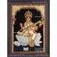 Embossed Saraswathi  3D Tanjore Painting