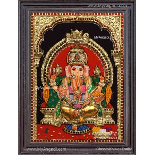 Ganesha 3d Embossed Tanjore Painting