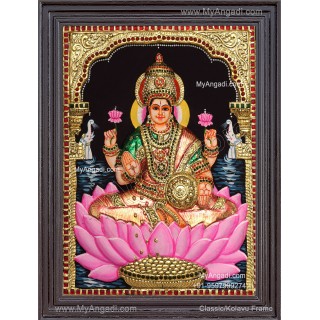 Gajalakshmi 3d Embossed Tanjore Painting