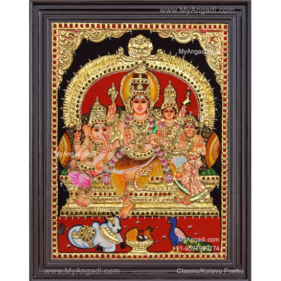 Shivan Family Tanjore Painting