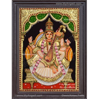 Saraswathi 3D Tanjore Painting