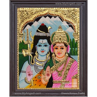Shivan Parvathi Tanjore Painting