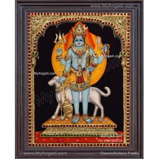 Kala Bairavar 3D Tanjore Painting, Kalabairavar 3D Tanjore Painting