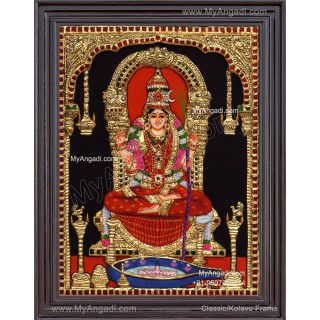 Kamatchi Amman 3D Tanjore Painting