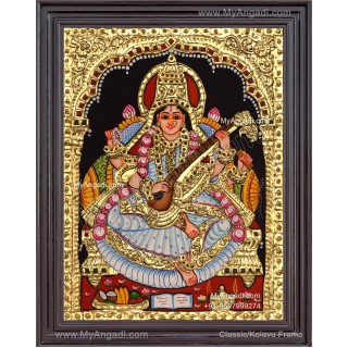 Saraswathi Tanjore Painting
