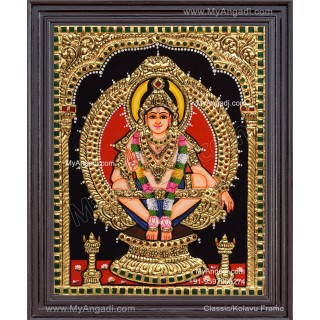 Iyyappa Swamy Tanjore Painting