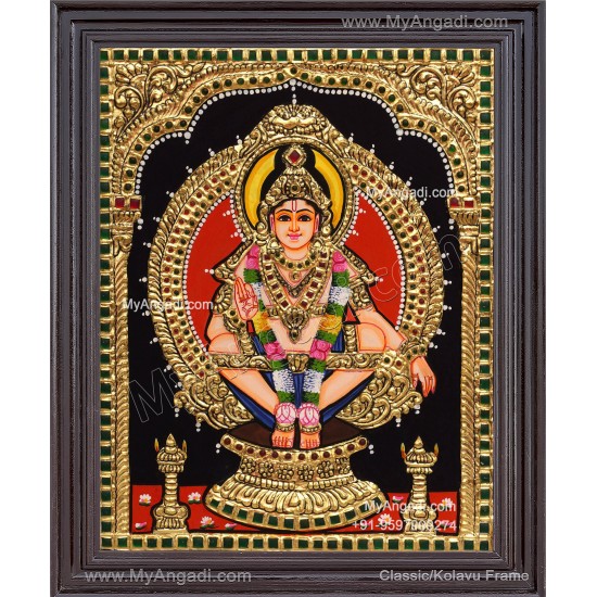 Iyyappa Swamy Tanjore Painting