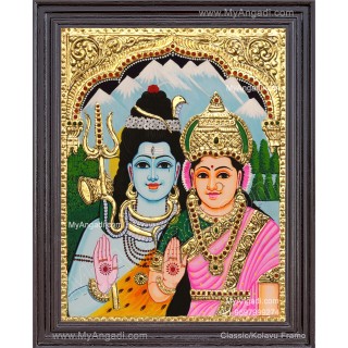 Shivan Parvathi Tanjore Painting