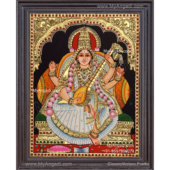 Saraswathi Tanjore Painting