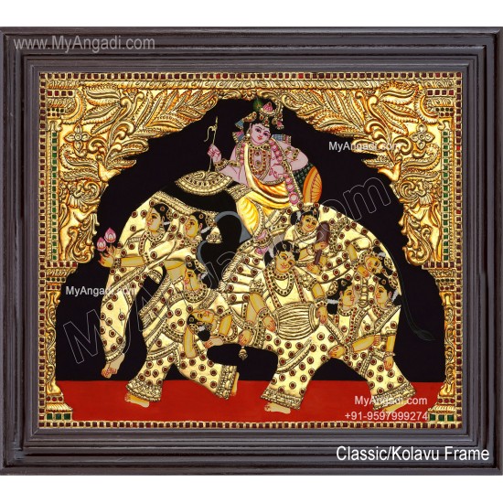 Iyravatham Tanjore Painting, Elephant Tanjore Painting