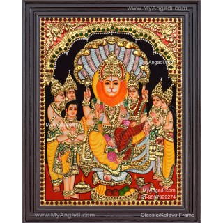 Narasimar Tanjore Painting, Lakshmi Narasimhar Tanjore Painting