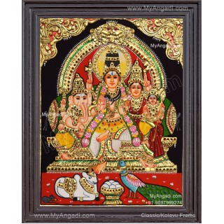 Shiva Family Tanjore Painting