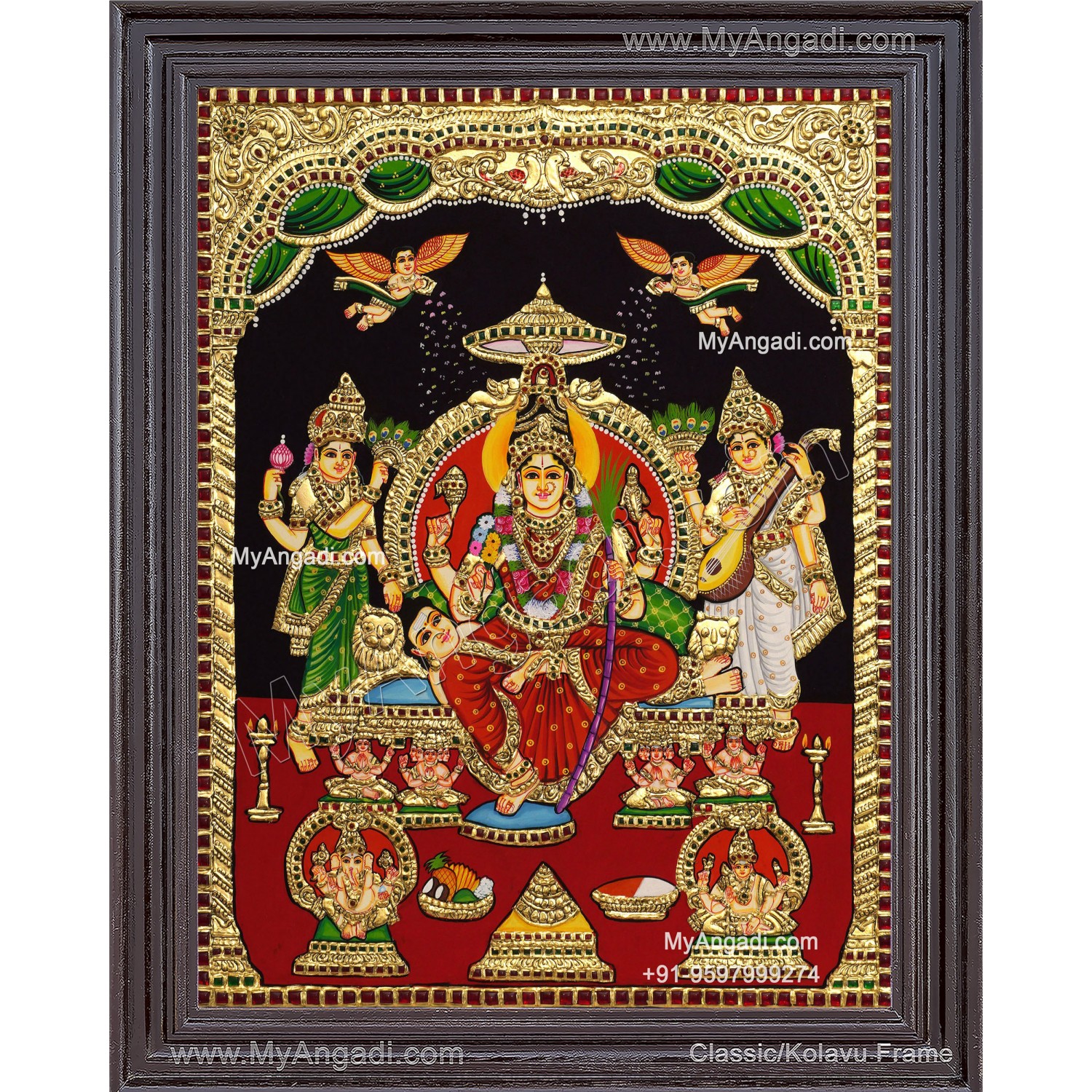 Raja Rajeshwari Tanjore Painting