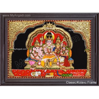 2D Shiva Family Tanjore Painting