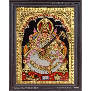Saraswathi Devi Tanjore Painting