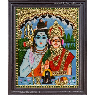 Shiva Parvathi Tanjore Painting