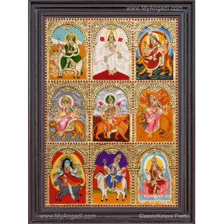 Nava Durgai Tanjore Painting