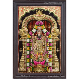 Venkateshwara Swamy With Lakshmi 3D Tanjore Painting