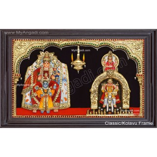  3D Devaki Krishna Lakshmi Ravalnath Tanjore Painting