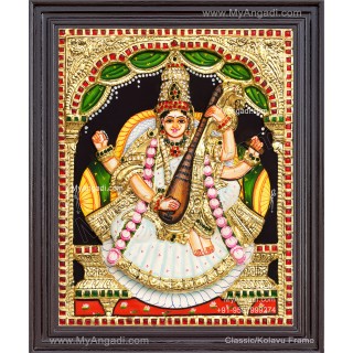 Saraswathi 3D Tanjore Painting
