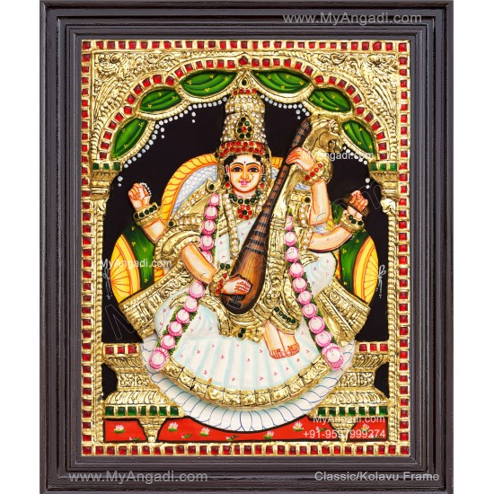 Saraswathi 3D Tanjore Painting