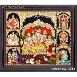 7 Panel  Tanjore Painting