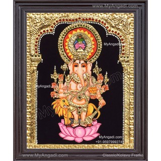 Kan Drishti Ganapathi Tanjore Painting